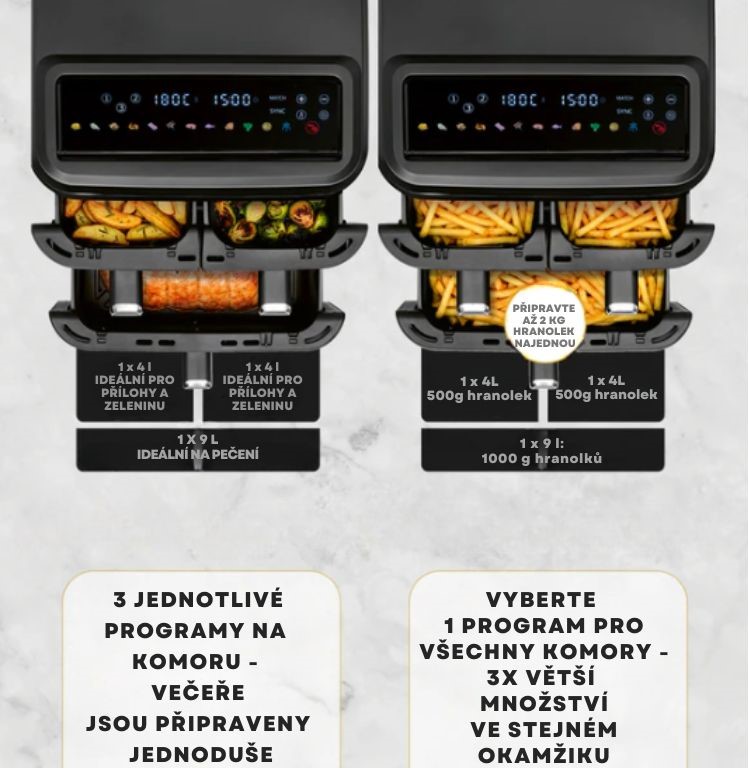 GourmetMaxx Vertikální trojitá horkovzdušná fritéza FryUp3 17 l 19712 (3)